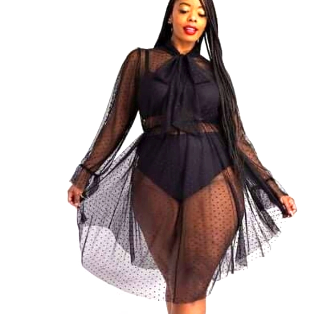 Free Spirit Polka Dot Sheer Dress PLUS SIZE